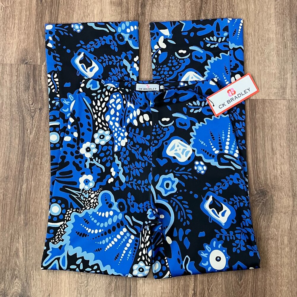 CK Bradley Women's Blue Floral Boot Cut Pants